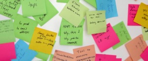 A picture of post-it notes